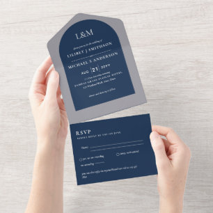 Texto monocromático azul moderno apenas casamento