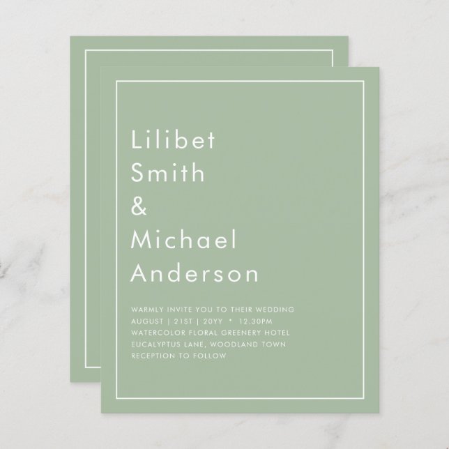 Texto Monocromático Verde Da Apple Sage (Frente/Verso)