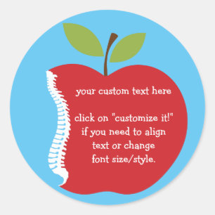Texto Personalizado (Apple) Adesivos Quiroprático