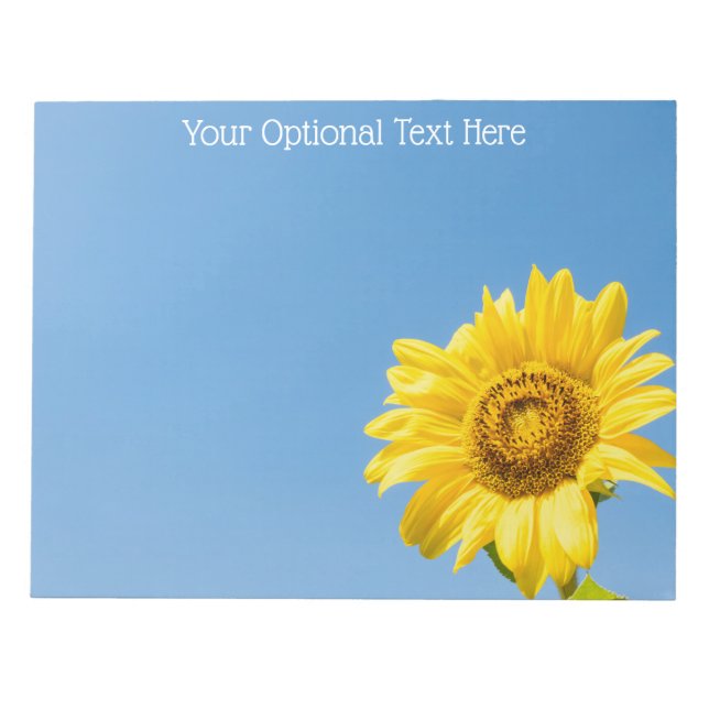 Texto personalizado Bloco de notas girassol (Frente)
