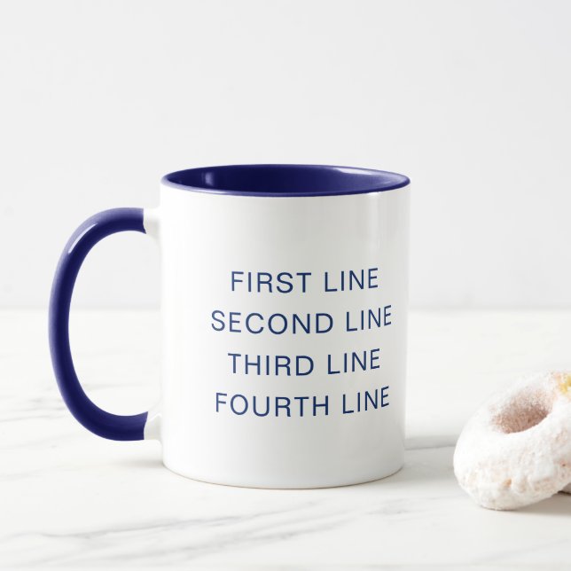 Texto Personalizado Caneca Personalizada Azul Mari (Com Donut)