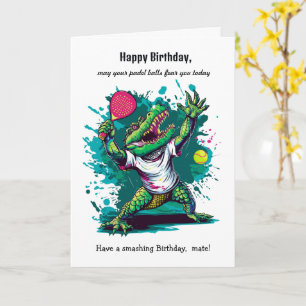 Texto personalizado, Cartão de Aniversário Padel P