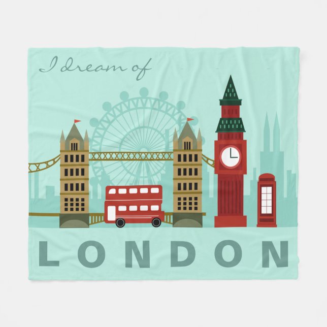 Texto personalizado cobertores de folheto Londres  (Frente (Horizontal))