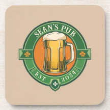 Texto Personalizado da Porta copos do Pub Irlandês