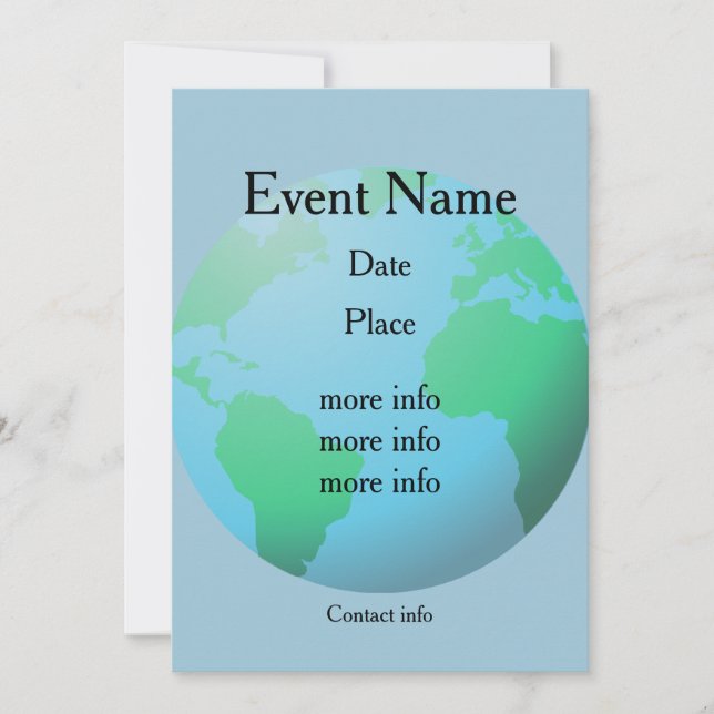 Texto personalizado de fundo do globo terrestre (Frente)