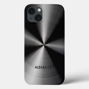 Texto personalizado de padrão metálico preto sem m