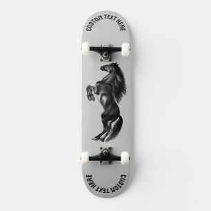Texto Personalizado de skate Black Wilse Horse em 