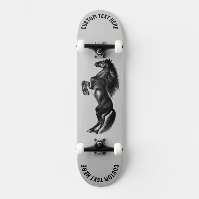 Texto Personalizado de skate Black Wilse Horse em  (Frente)