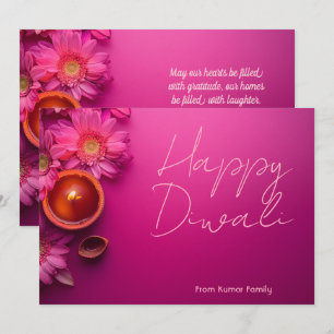 Texto personalizado Diwali Gerbera Cartão Brilho