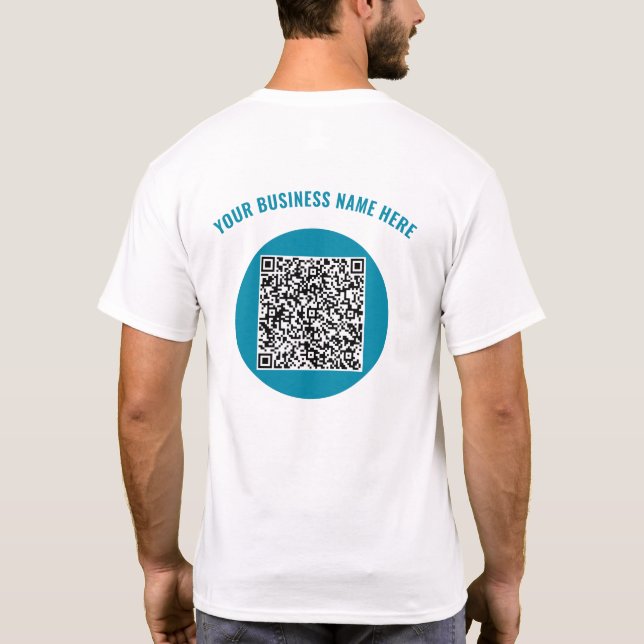 Texto personalizado do código QR Camisa comercial  (Verso)