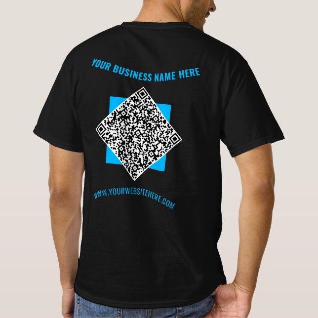 Texto personalizado do código QR Camisa comercial  (Verso)