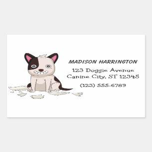 Texto personalizado e adesivos coloridos do Cachor