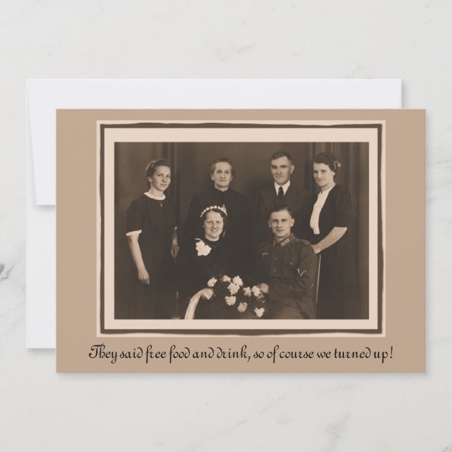 Texto personalizado engraçado de humor de convite (Frente)