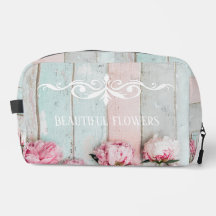 Texto personalizado Madeira pastel rosa floral mod