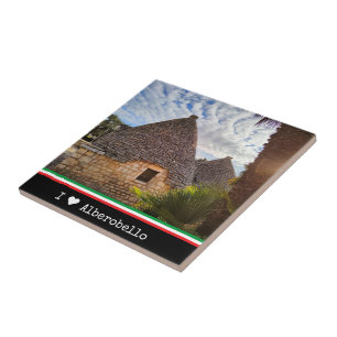 Texto personalizado, moradias trulli em Alberobell