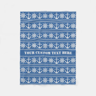 Texto personalizado náutico e cobertores de folhet