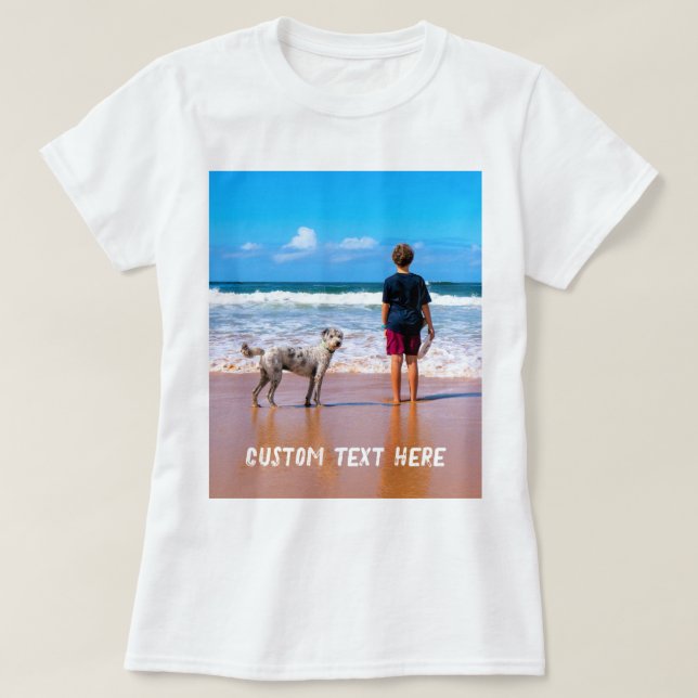Texto Personalizado Personalizado Sua Camisa Fotog (Frente do Design)