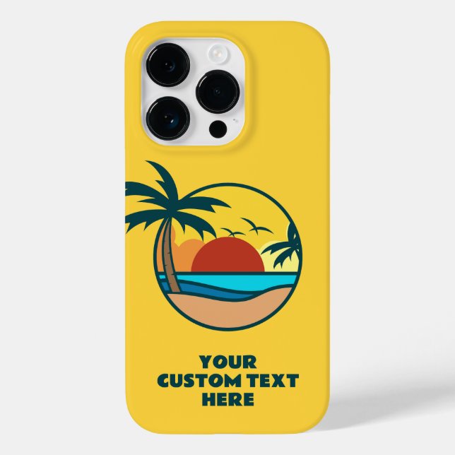 Texto personalizado — Sunset de praia tropical (Verso)