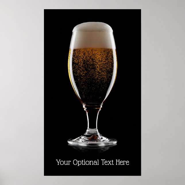 Texto personalizado Vidro de cerveja Poster (Frente)