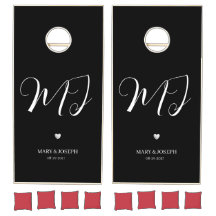 Texto Personalizável do Conjunto de Cornhole Preto