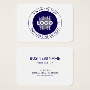 Texto Personalizável & Seu Logotipo Azul Escuro