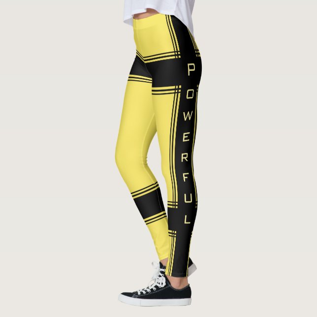 Texto poderoso das leggings do Design esportivo -  (Esquerda)