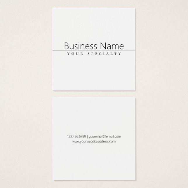 Texto preto clássico simples em branco (Frente & Verso)