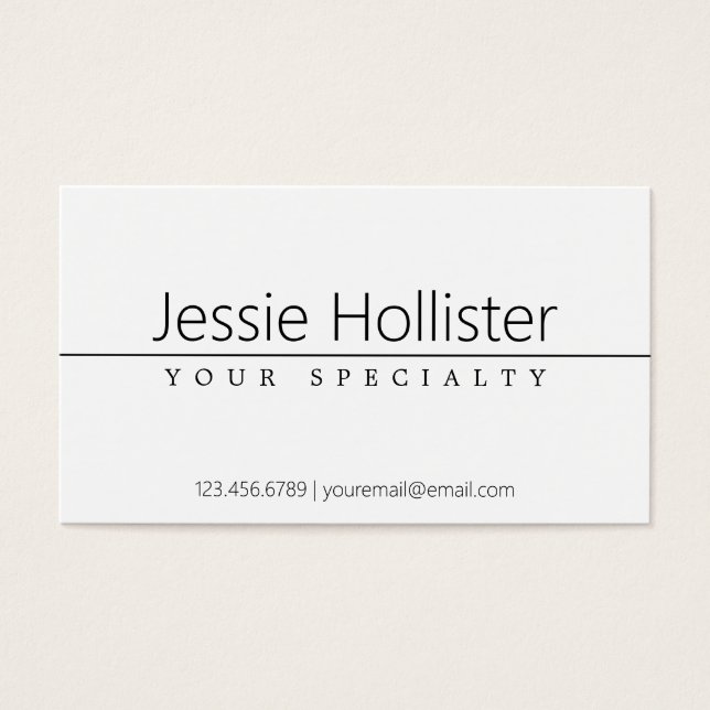 Texto preto clássico simples em branco (Frente)