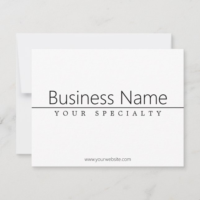 Texto preto clássico simples em branco (Frente)