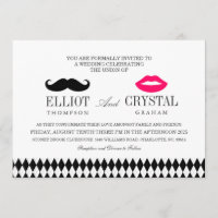 Texto Preto do Convite para Casamento do bigode e 