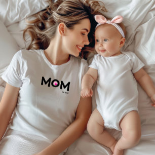 Texto Preto Estabelecido Mãe, Camisa De Coração Du