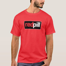 Texto Red Pill™ Logotipo preto Camisa vermelha