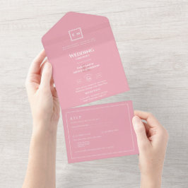 Texto RSVP Monocromático Cor-de-X-Blush 3in1 Apena