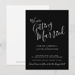 Texto simples e convites de casamento brancos pret