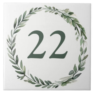 Texto Verde Escuro - Sinal de Número de Casa Perso