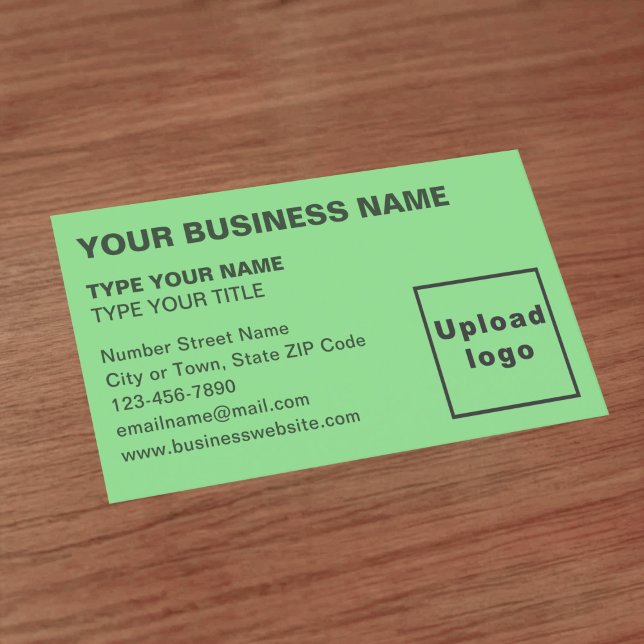 Textos alinhados à esquerda Cartão de visita Verde (Front of the business card)