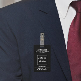 Textos Simples com Crachá Preto de Foto do Funcion