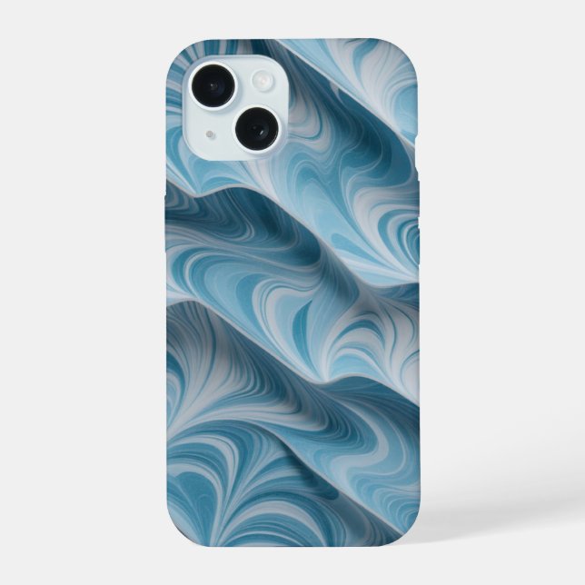 Textura Abstrata de Mármore Azul Branco 3D (Verso)