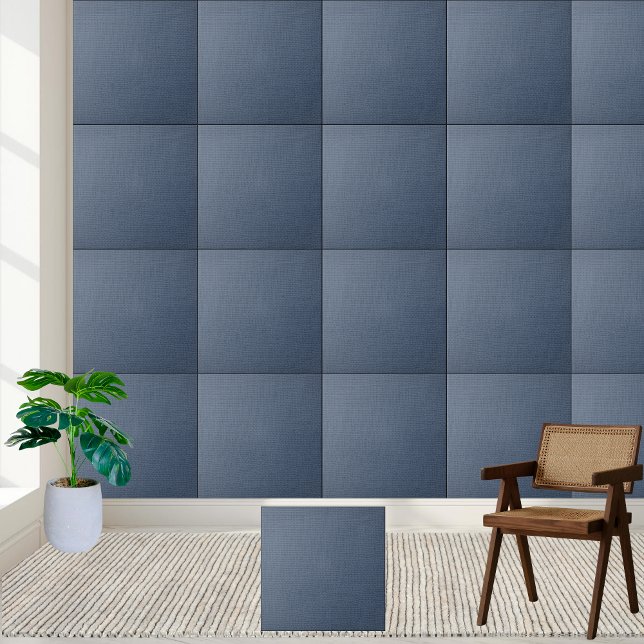 Textura azul-russa de burlap - Na moda e durável (Rustic Blue Burlap Texture - Stylish & Durable Ceramic Tile)