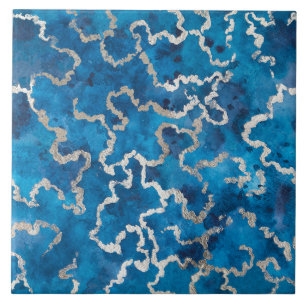 Textura Azul Wavy Watercolor