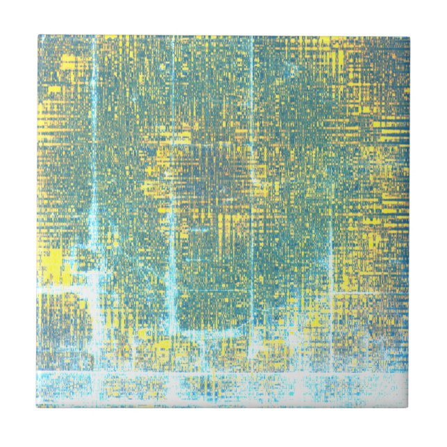 Textura de abstrato Art Amarelo Turquesa Azul Páli (Frente)