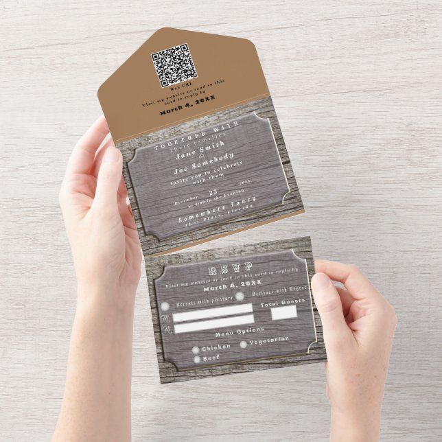 Textura de árvore rustica com RSVP (Aba destacável)