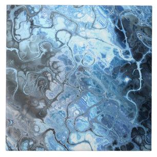 Textura de Fluido de Gelo de Mármore Azul e Cinza
