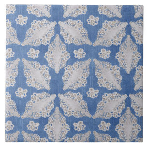 textura de jeans com padrão de repetição de renda