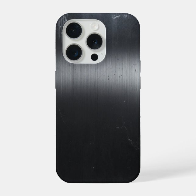   Textura de Metal Escovado Preto capa para iPhone (Verso)