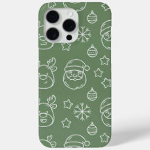 Textura de Natal verde com elementos festivos