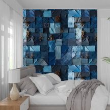 textura de papel de colagem com índigo azul marinh