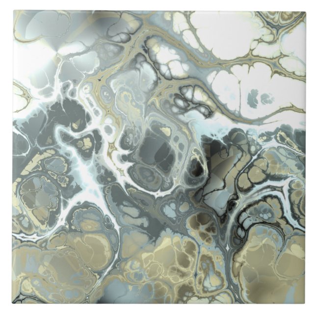 Textura Fluida de Pedra de Mármore Dourado e Cinza (Frente)
