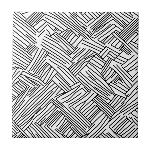 Textura Geométrica Abstrata Preta e Branca Moderna (Frente)