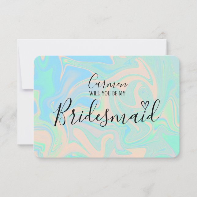 Textura holográfica iridescente líquida faux (Frente)